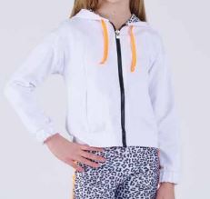 FELPA ZIP C/CAPP. RAGAZZA