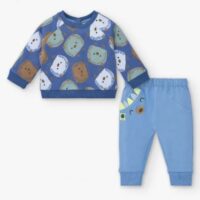 COMPLETO FELPA C/COLLO  E PANTALONE JERSEY STRETCH INVERNALE BABY BOY