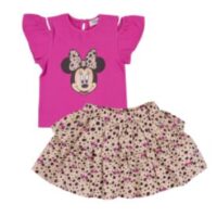 COMPLETO T-SHIRT + GONNA MINNIE JERSEY STRETCH BABY GIRL