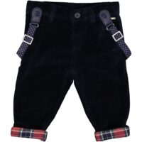 PANTALONE IN VELLUTO LISCIO CON BRETELLE BOY